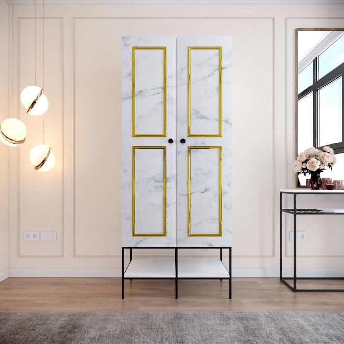 Hanah Home Martin 2 - Blanco, Negro y Dorado Hanah Home Martin 2 - Blanco, Negro y Dorado